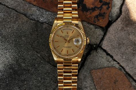 rolex day date gold 1990|rolex price in 1990.